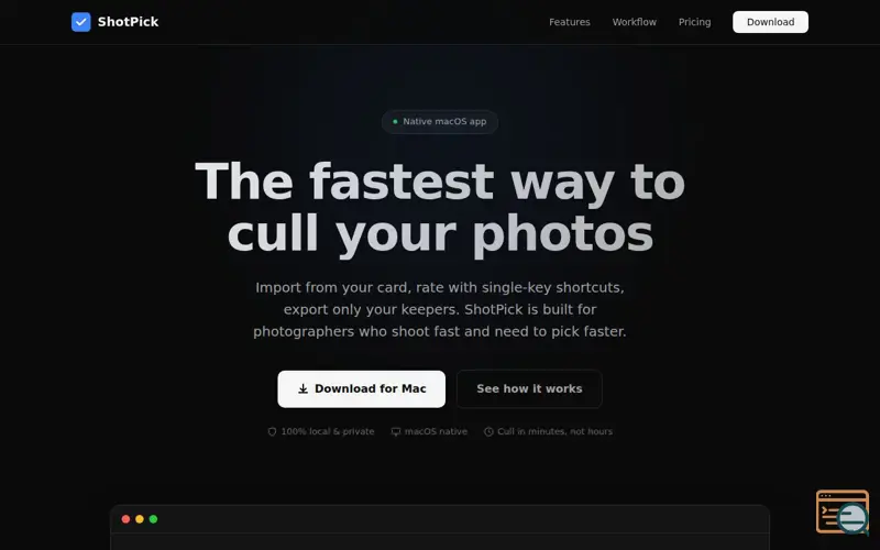 Screenshot of ShotPick