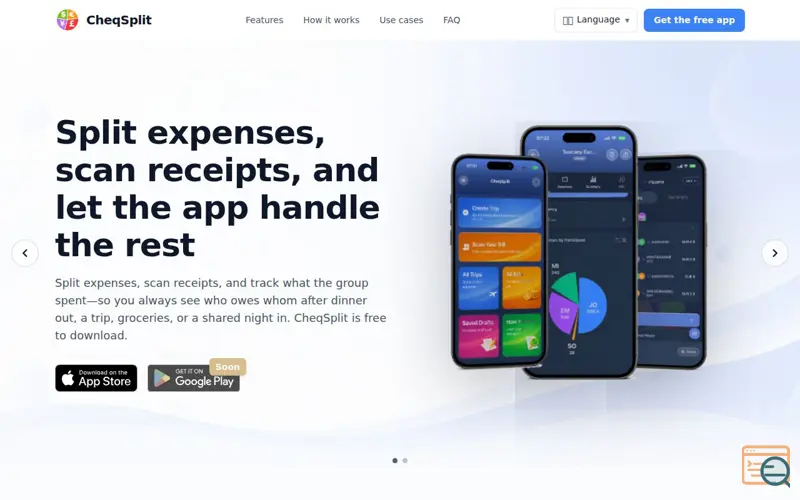 Screenshot of CheqSplit