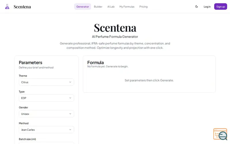 Screenshot of Scentena