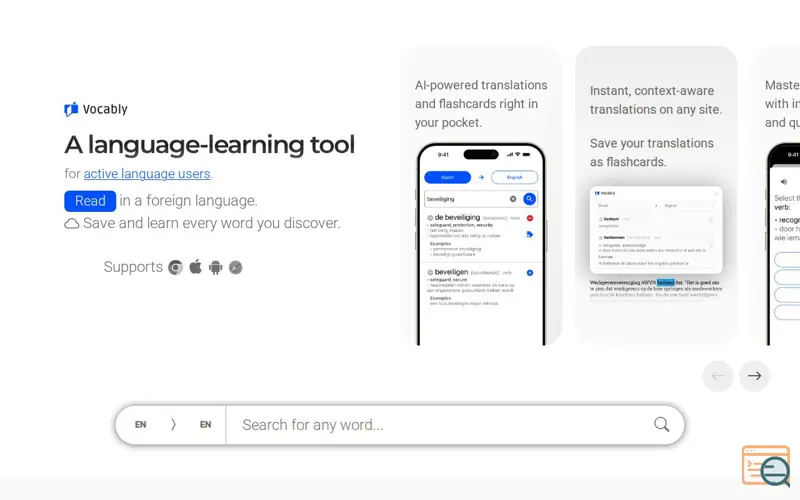 Screenshot of Vocably