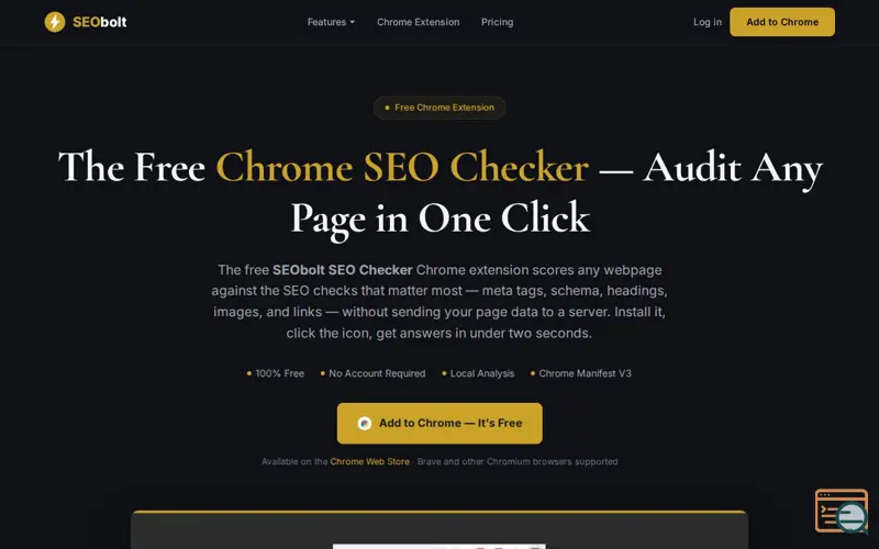 Screenshot of SEObolt SEO Checker (Chrome Extension)