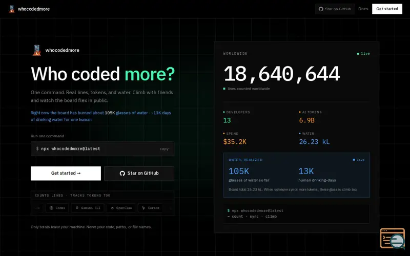 Screenshot of whocodedmore