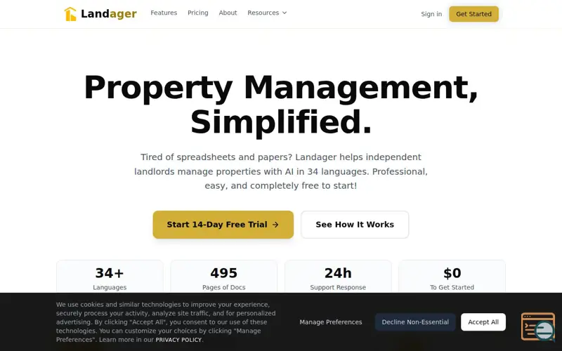 Screenshot of Landager