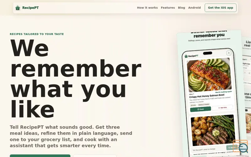 Screenshot of RecipePT