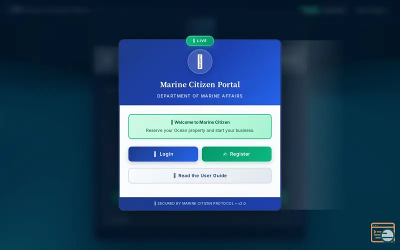 Screenshot of Marine Citizen Portal