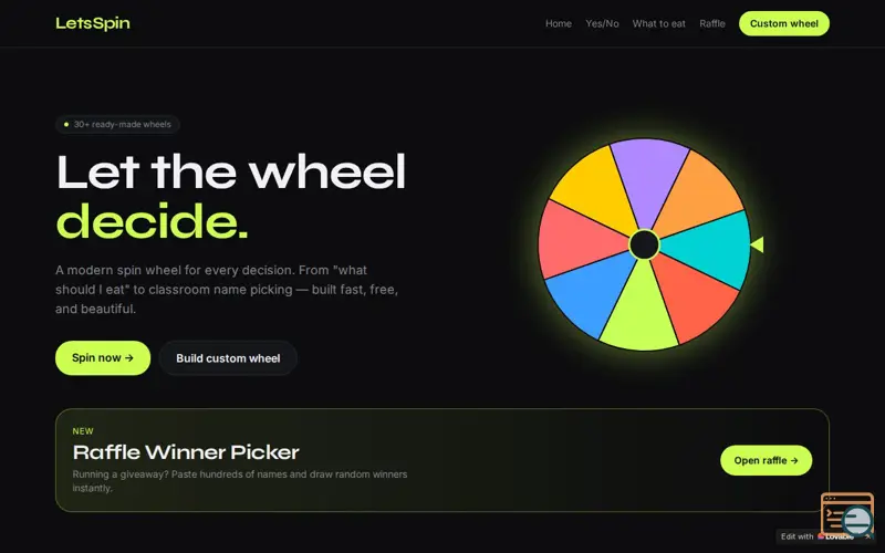 Screenshot of LetsSpin