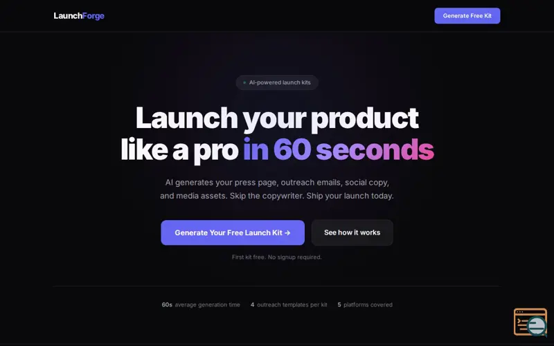 Screenshot of LaunchForge
