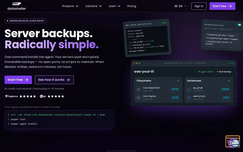 Screenshot of Datashelter
