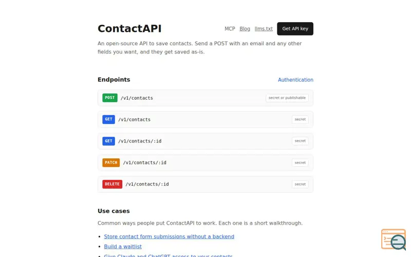 Screenshot of ContactAPI