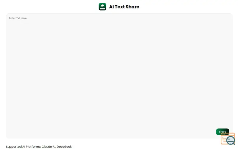 Screenshot of AI Text Share