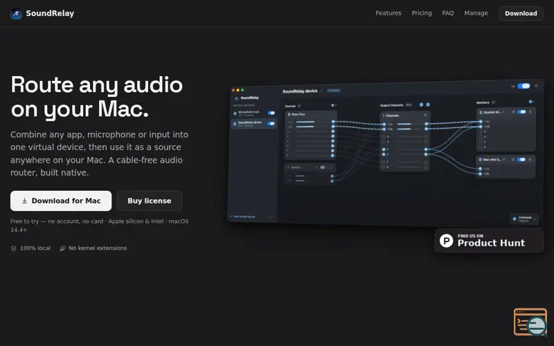 Screenshot of SoundRelay