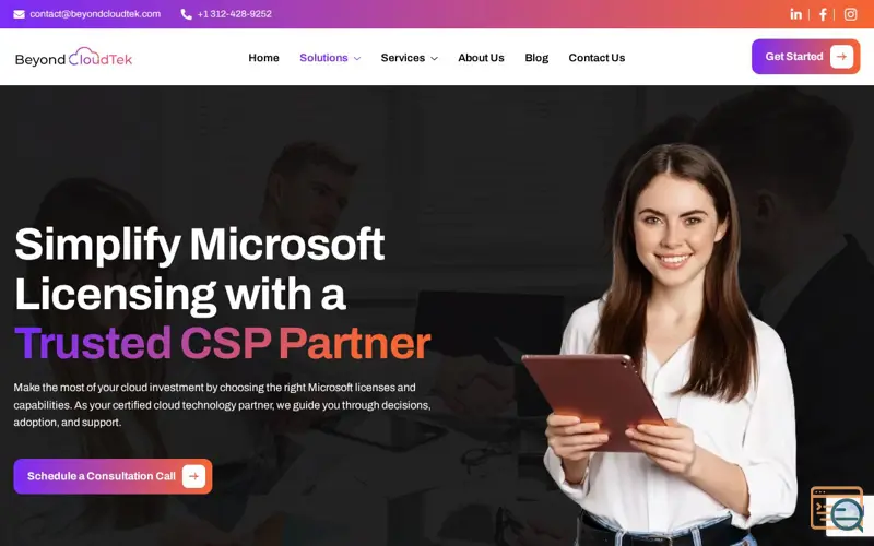 Screenshot of Microsoft Licensing Solutions
