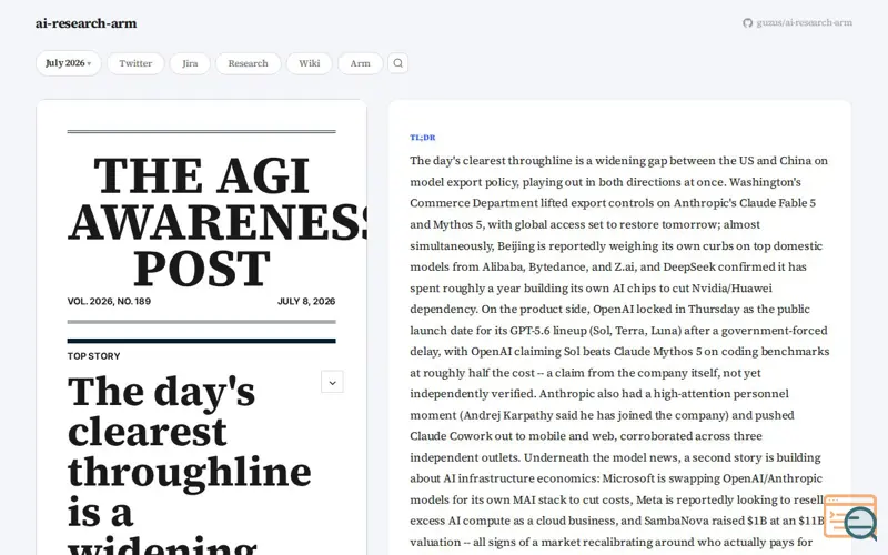 Screenshot of ARA: ai-research-arm