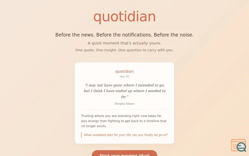 Screenshot of quotidian