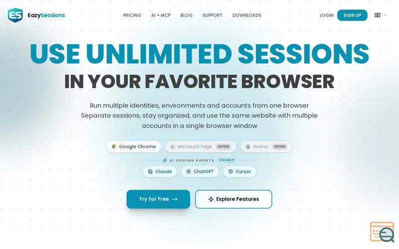 Screenshot of Eazy Sessions