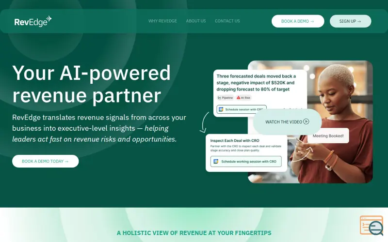 Screenshot of RevEdge, a launch using ActiveCampaign
