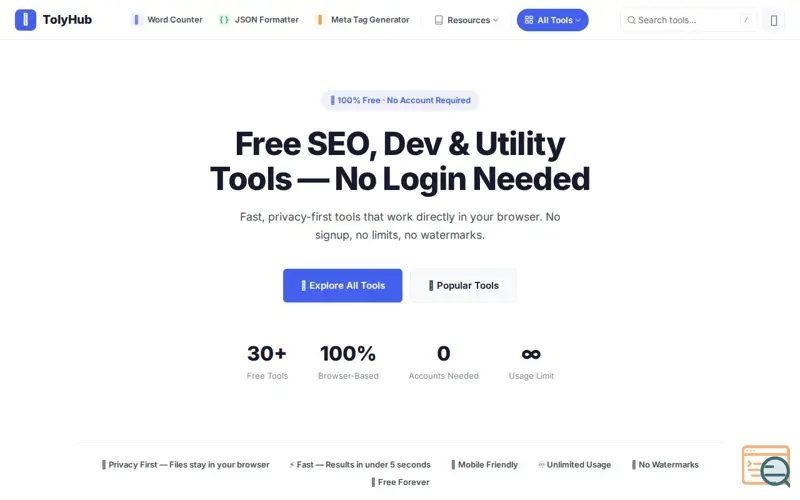 Screenshot of TolyHub