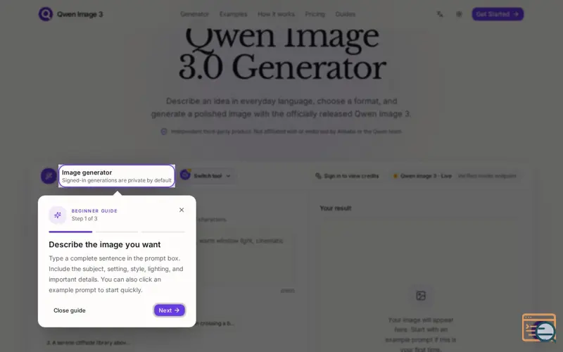 Screenshot of Qwenimage3, a launch using LaunchSoar