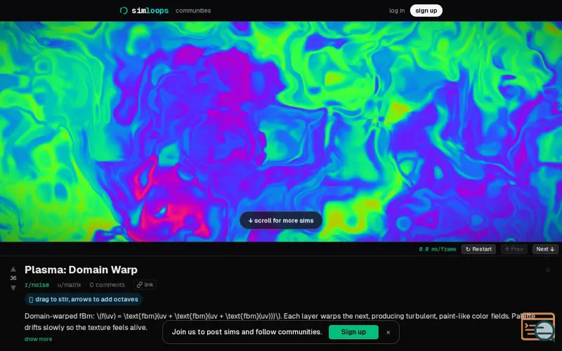 Screenshot of Simloops
