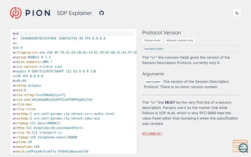 Screenshot of Explainer