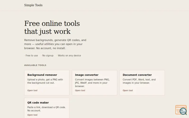 Screenshot of Simple Tools