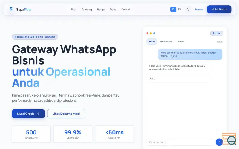 Screenshot of SapaFlow