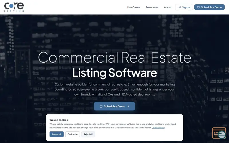 Screenshot of Core Listing