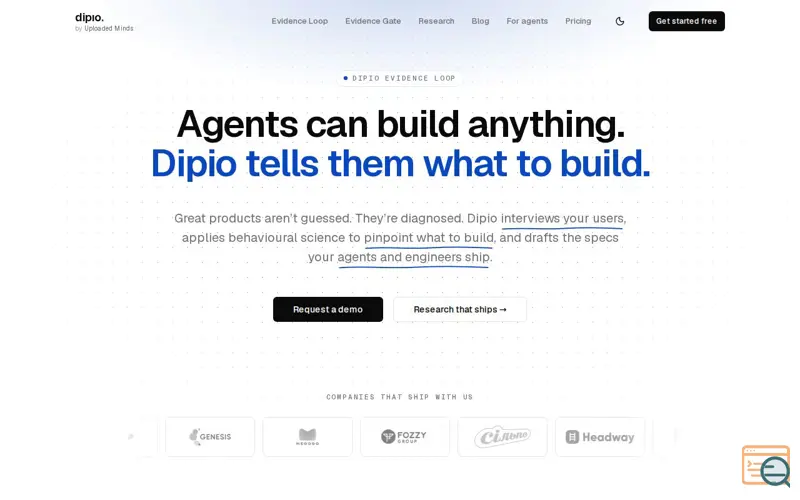 Screenshot of Dipio