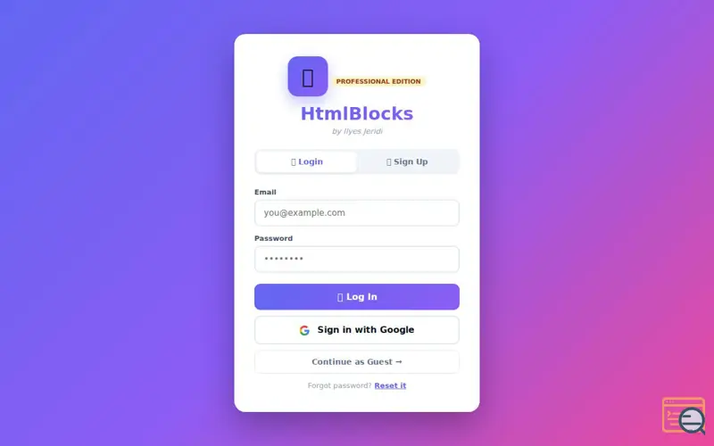 Screenshot of HtmlBlocks Pro — by Ilyes Jeridi
