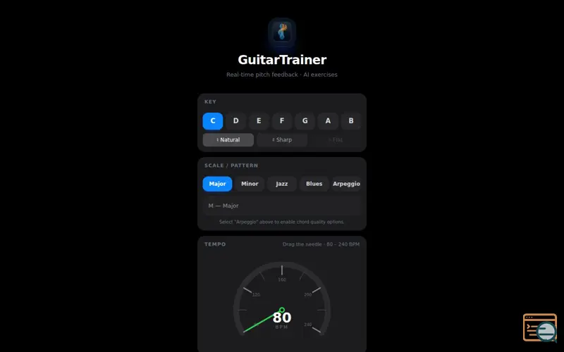 Screenshot of GuitarTrainer