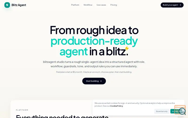 Screenshot of Blitz Agent