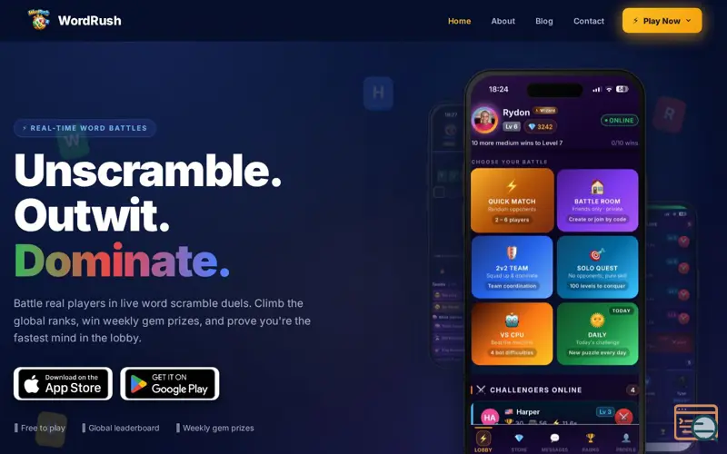 Screenshot of WordRush
