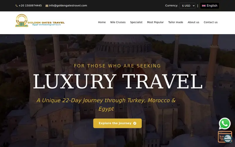 Screenshot of Golden Gates Travel