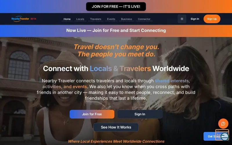 Screenshot of Nearby Traveler