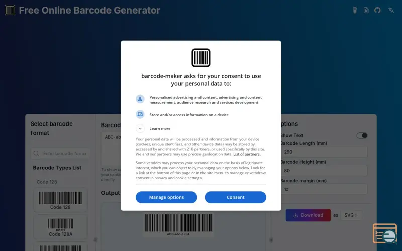 Screenshot of Barcode-Maker