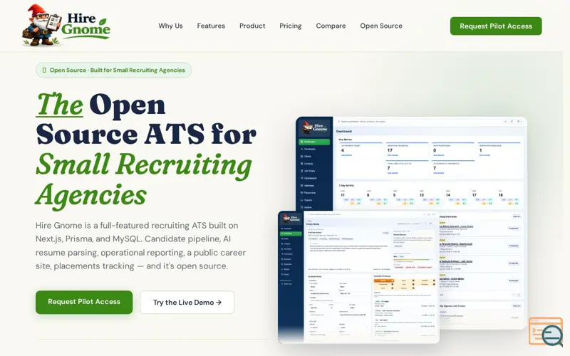 Screenshot of Hire Gnome