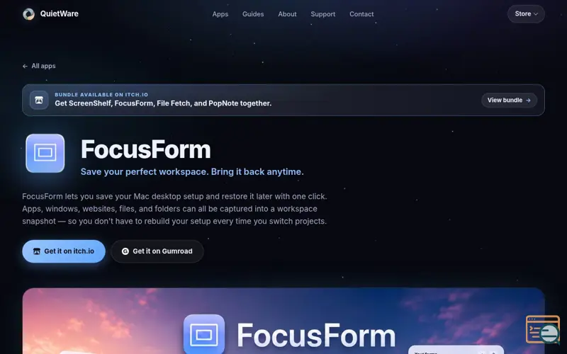 Screenshot of FocusForm v1.0.2
