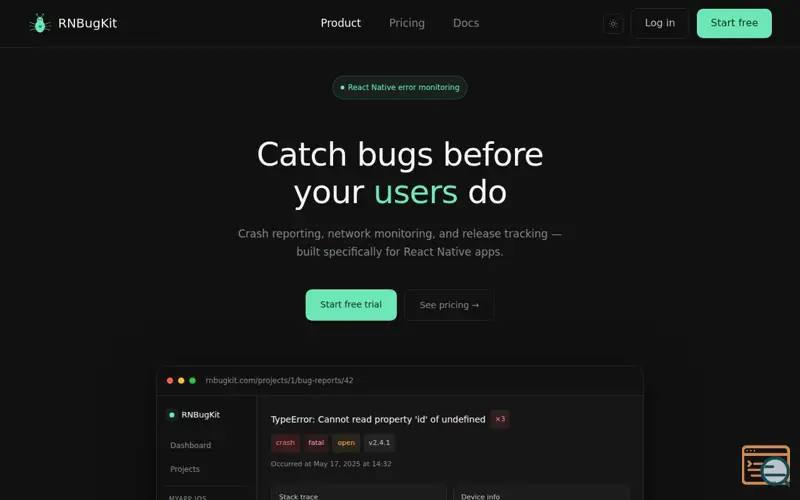 Screenshot of rnbugkit