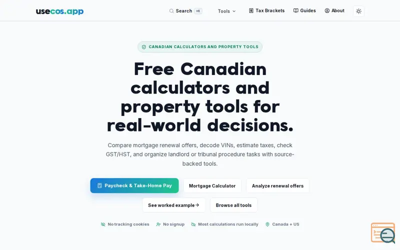 Screenshot of UseCOS