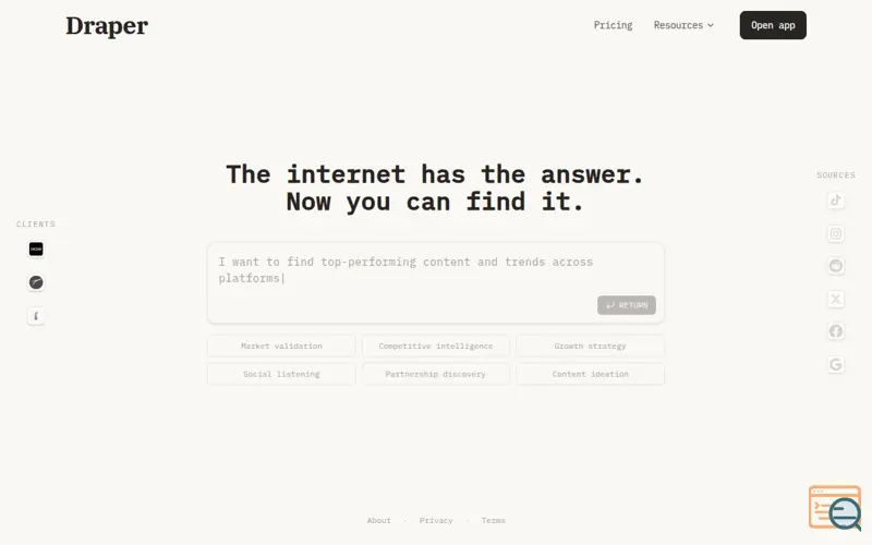 Screenshot of Draper