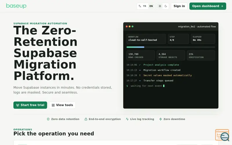 Screenshot of Baseup