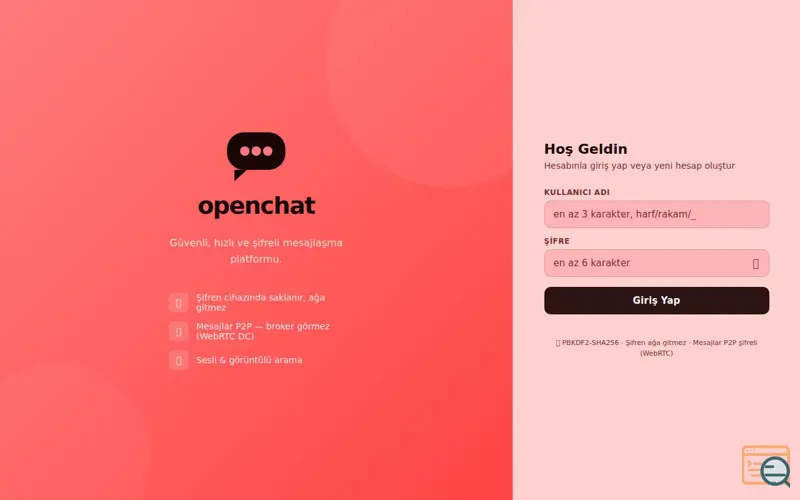 Screenshot of openchat