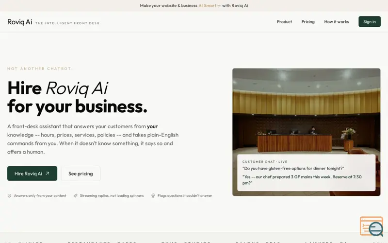 Screenshot of Roviq AI