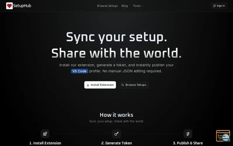 Screenshot of SetupHub