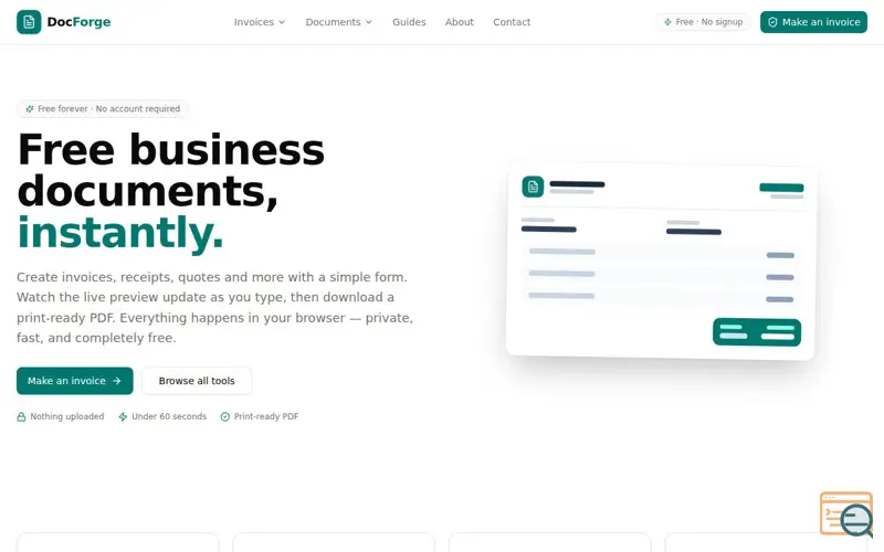 Screenshot of DocForge