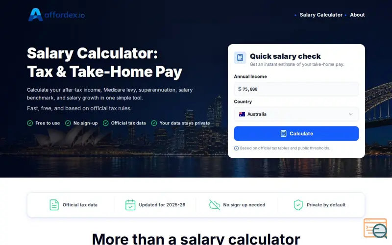 Screenshot of Affordex