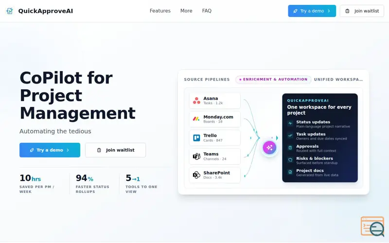 Screenshot of CoPilot for Project Management