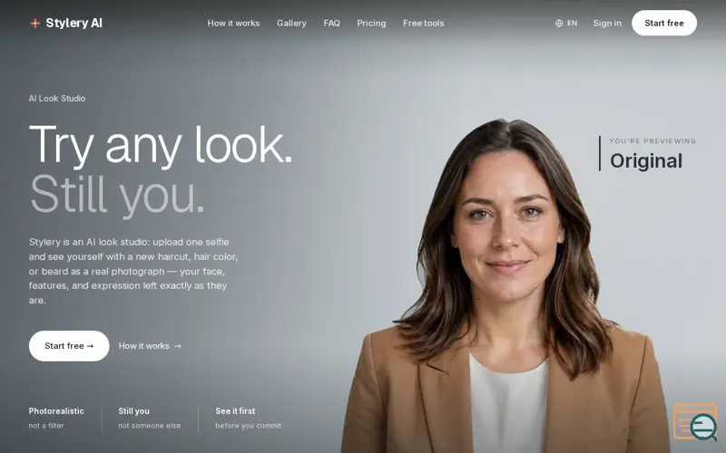 Screenshot of Stylery AI