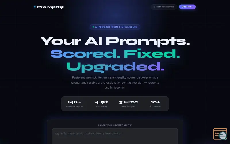 Screenshot of PromptIQ
