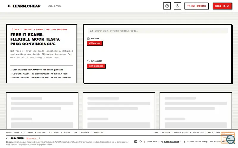 Screenshot of Learn.Cheap
